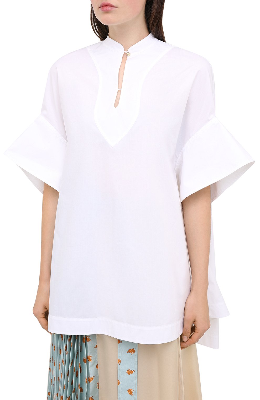 Хлопковый топ LANVIN белого цвета по цене 88850 руб., арт. RW-T0675U-4408-H20, фото 3 Хлопковый топ LANVIN, арт. RW-T0675U-4408-H20, фото 3