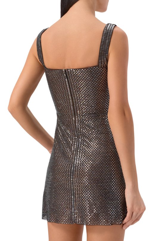 Платье с отделкой стразами self-portrait RS26051SBGR Серый  RS26051SBGR Фото 3