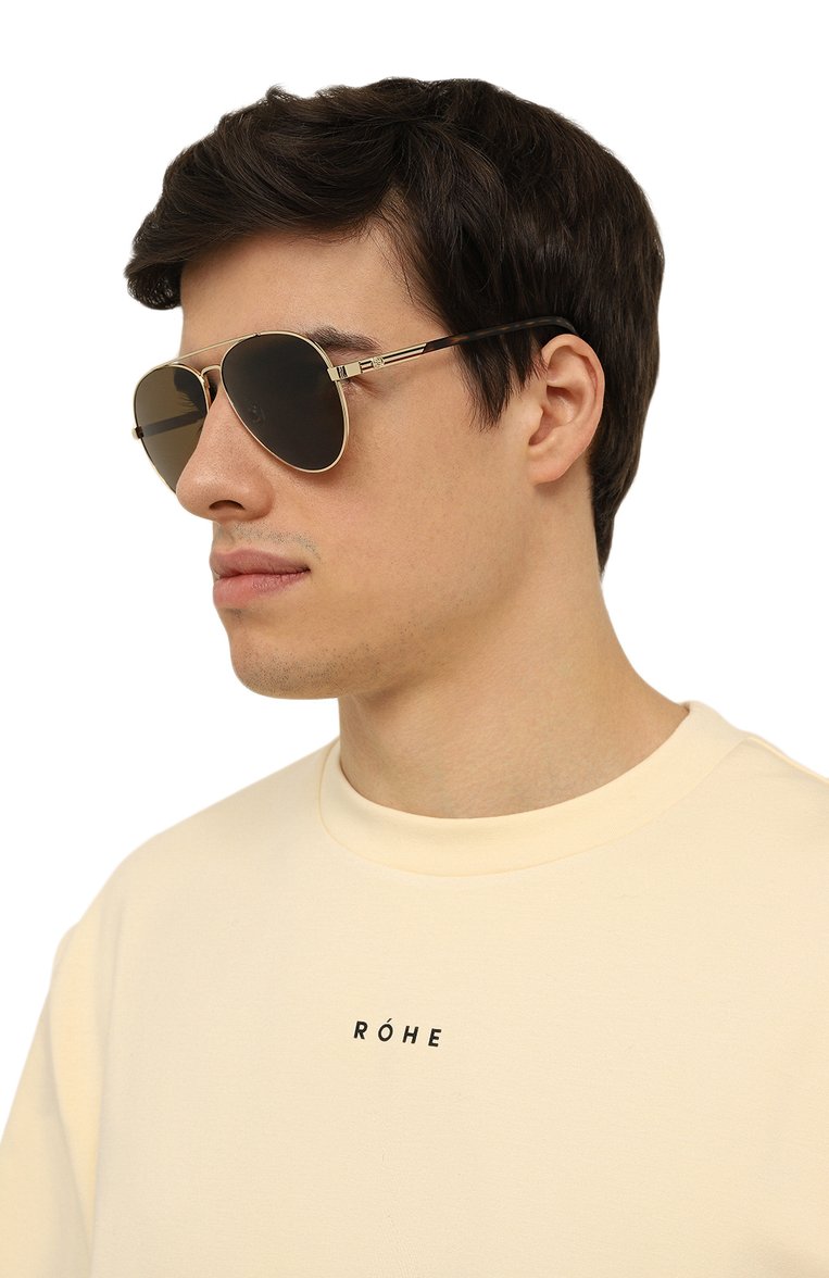 Женские солнцезащитные очки GUCCI коричневого цвета, арт. GG1288SA 002 | Фото 2 (Нос: Не проставлено; Региональные ограничения белый список (Axapta Mercury): Не проставлено; Кросс-КТ: С/з-унисекс; Тип очков: С/з; Материал: Металл; Оптика Гендер: оптика-унисекс; Очки форма: Авиаторы)