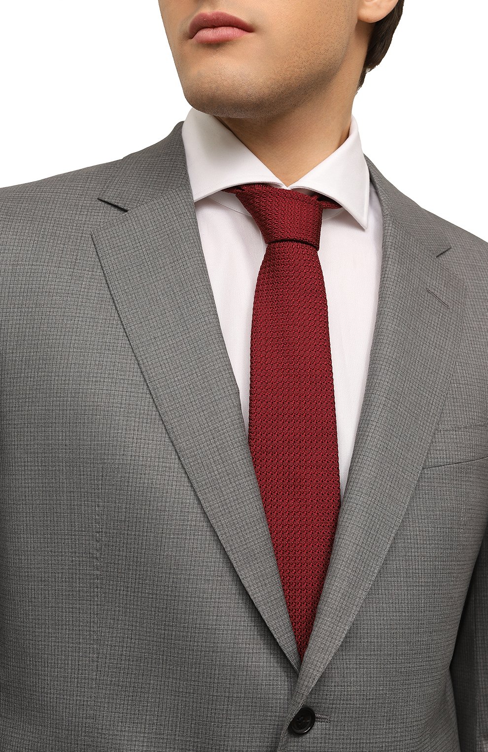 Шелковый галстук LANVIN бордового цвета по цене 13550 руб., арт. 1208/TIE, фото 2 Шелковый галстук LANVIN, арт. 1208/TIE, фото 2