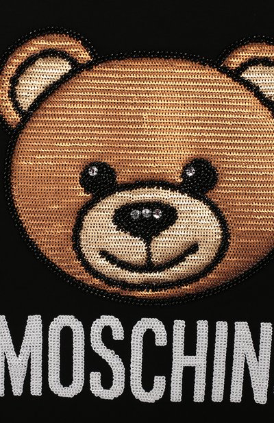 Хлопковое платье MOSCHINO черного цвета по цене 15850 руб., арт. HAV088/LDA12/10A-14A, фото 3 Хлопковое платье MOSCHINO, арт. HAV088/LDA12/10A-14A, фото 3