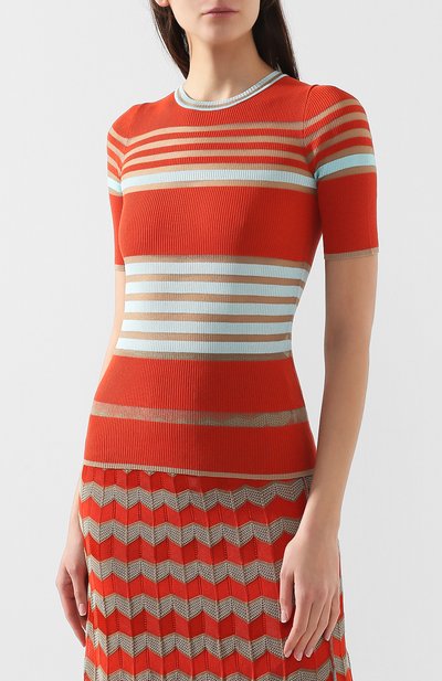 Топы из смеси хлопка и вискозы M MISSONI кораллового цвета по цене 27550 руб., арт. 2DN00062/2K0020, фото 3 Топы из смеси хлопка и вискозы M MISSONI, арт. 2DN00062/2K0020, фото 3