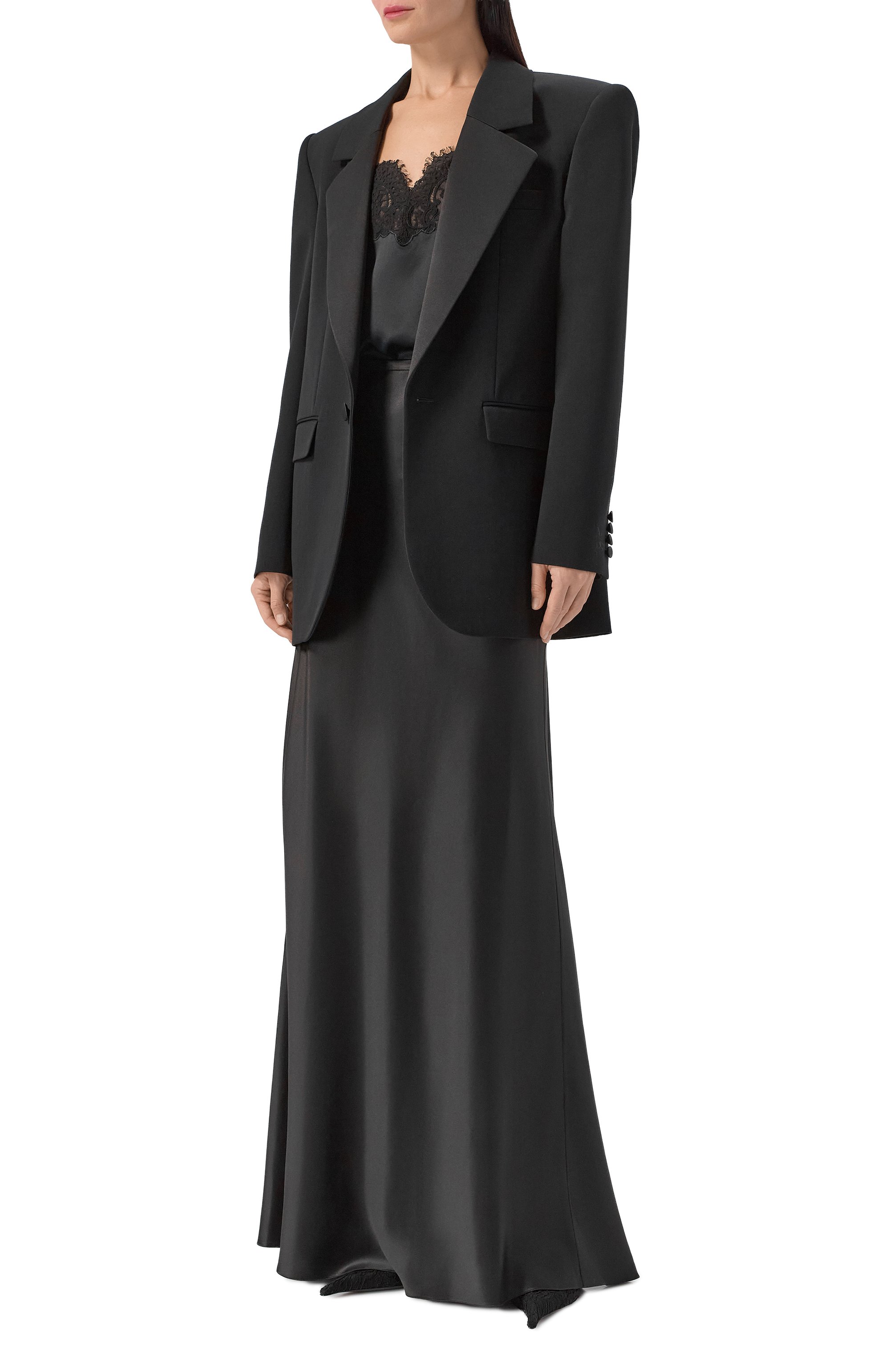 Атласная юбка SAINT LAURENT, арт. 845050/Y7G27, фото 2