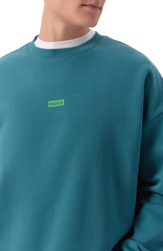 Хлопковый свитшот HUGO Blue 50510732 Голубой  50510732 Фото 5