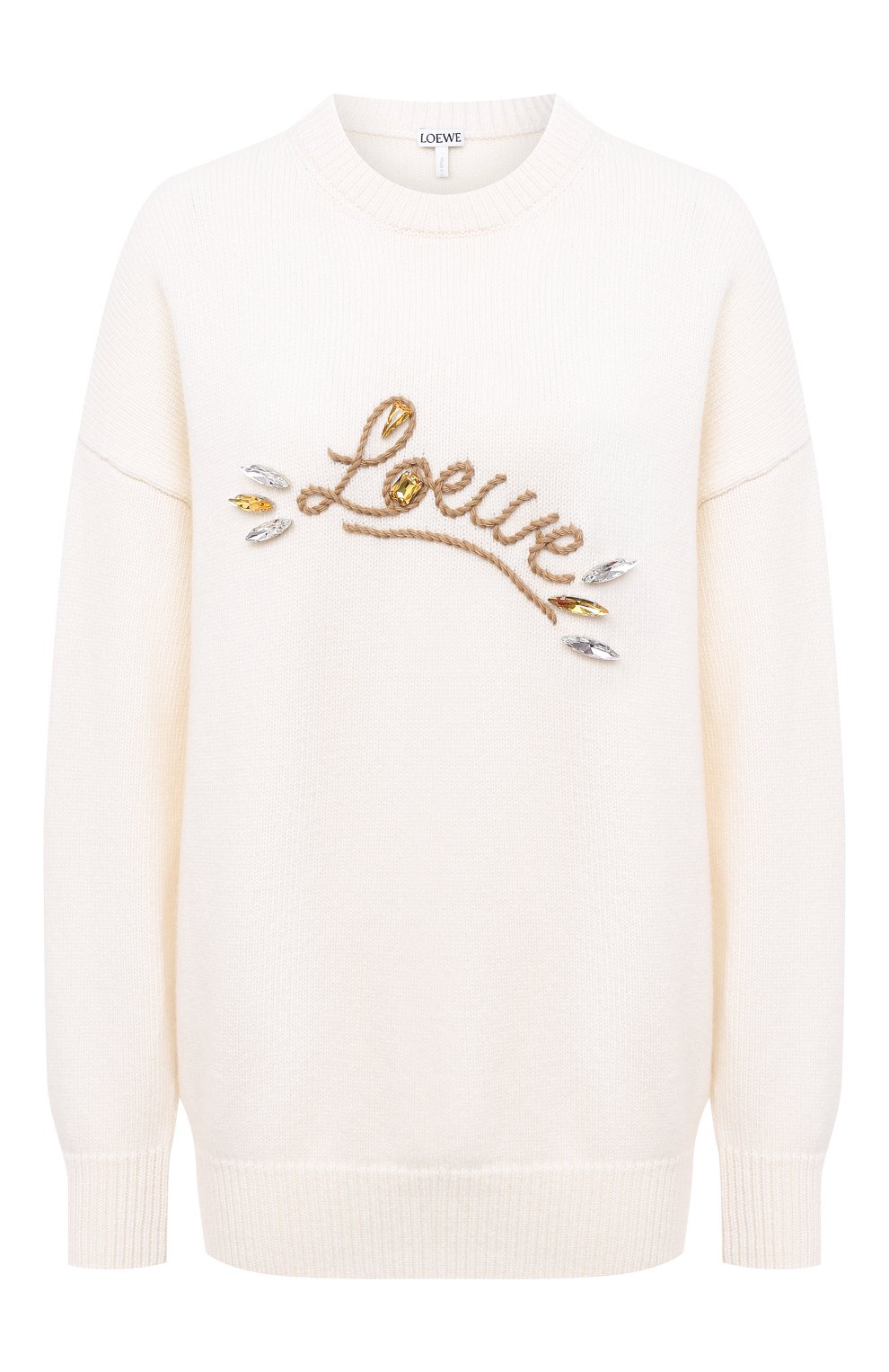 Шерстяной свитер LOEWE белого цвета по цене 66300 руб., арт. S359333XBG, фото 1 Шерстяной свитер LOEWE, арт. S359333XBG, фото 1