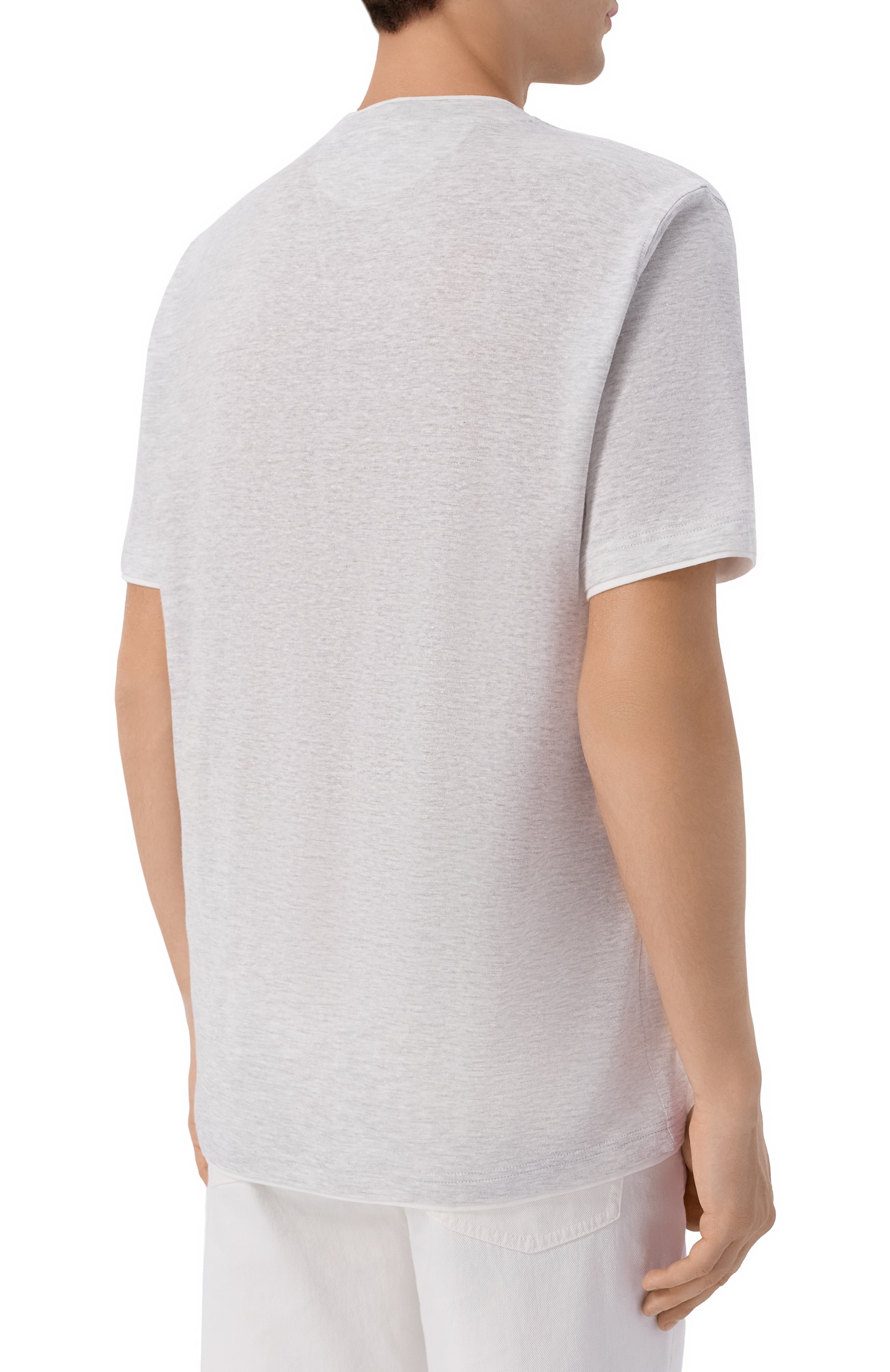 Футболка изо льна и хлопка FEDELI, арт. TU000220/LIN0 C0TT0NE, фото 4