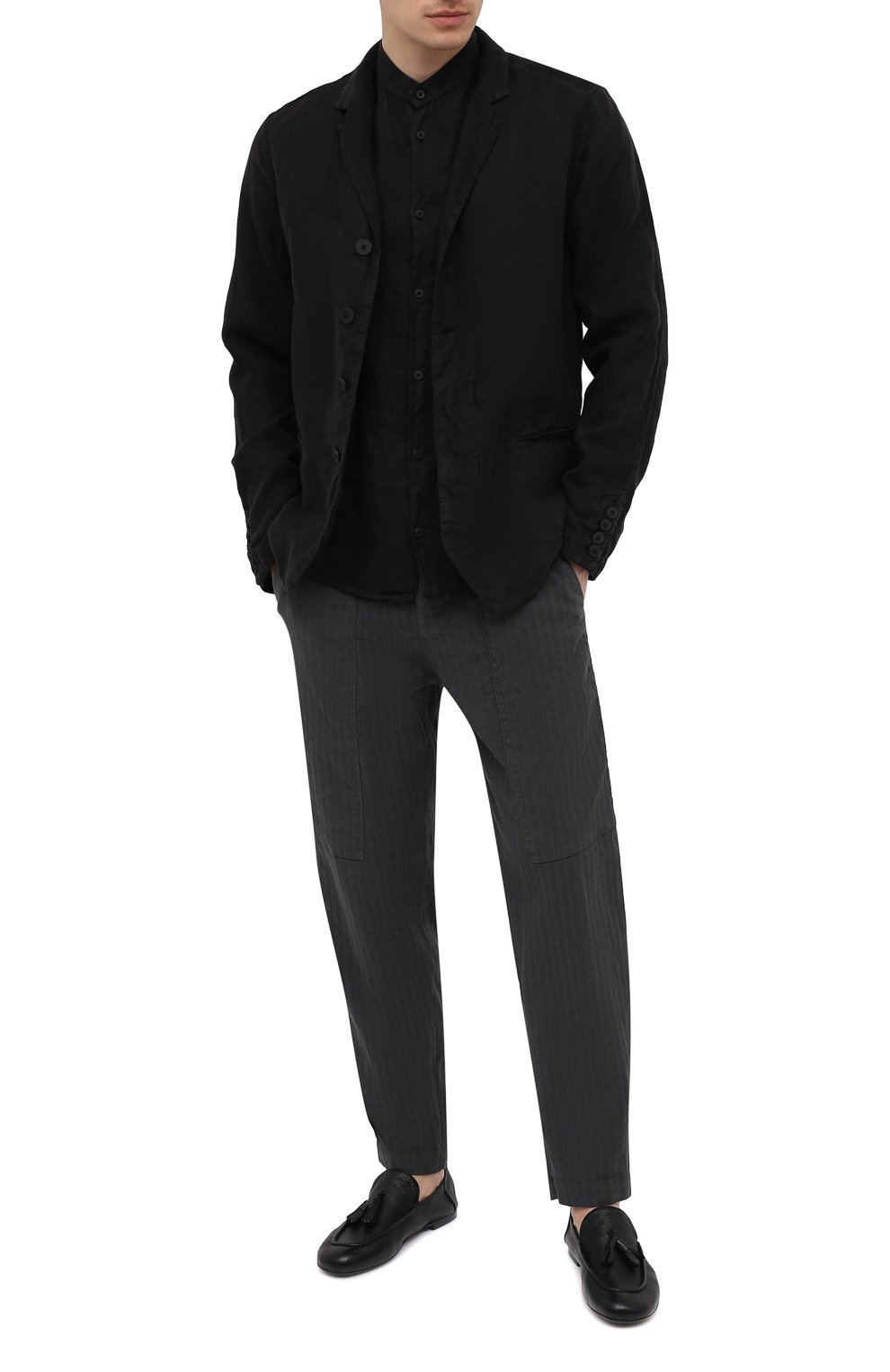 Брюки из хлопка и льна TRANSIT темно-серого цвета по цене 32050 руб., арт. CFUTRNH170, фото 2 Брюки из хлопка и льна TRANSIT, арт. CFUTRNH170, фото 2