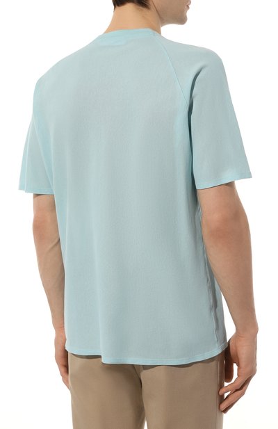 Хлопковая футболка STONE ISLAND голубого цвета по цене 25350 руб., арт. 206E5, фото 4 Хлопковая футболка STONE ISLAND, арт. 206E5, фото 4