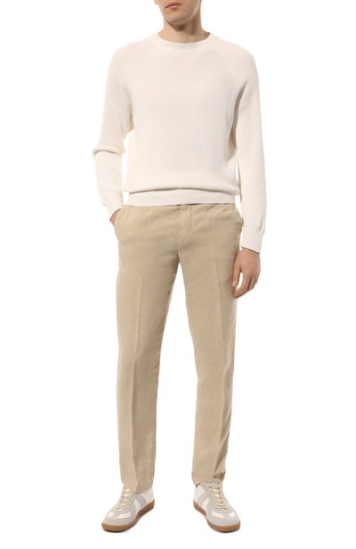 Льняные брюки 120% LINO бежевого цвета по цене 31600 руб., арт. Y0M2411/0000253/000, фото 2 Льняные брюки 120% LINO, арт. Y0M2411/0000253/000, фото 2