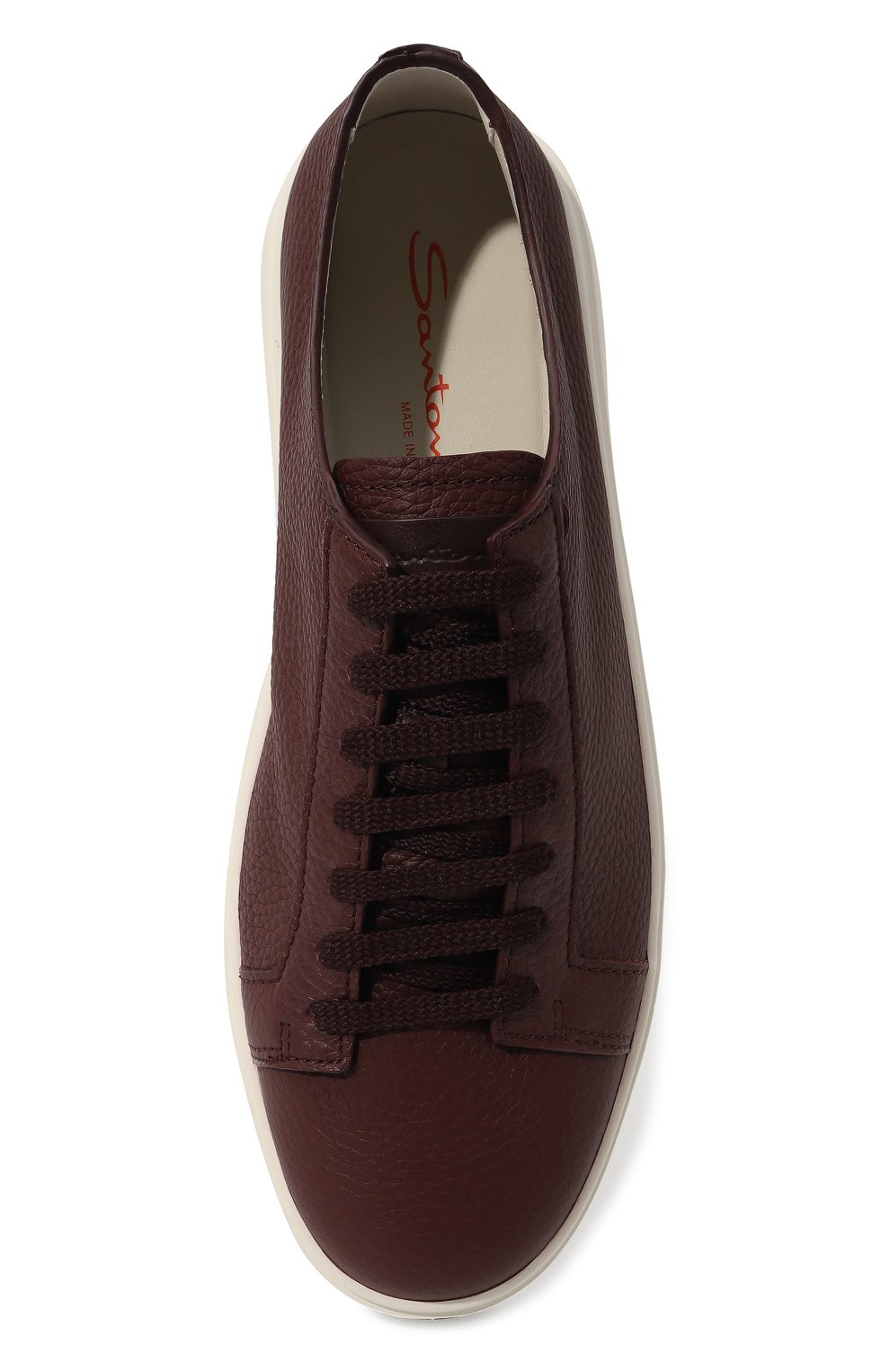 Кожаные кеды cleanic SANTONI бордового цвета по цене 61650 руб., арт. MBCD21571BARCSB4N01, фото 6 Кожаные кеды cleanic SANTONI, арт. MBCD21571BARCSB4N01, фото 6