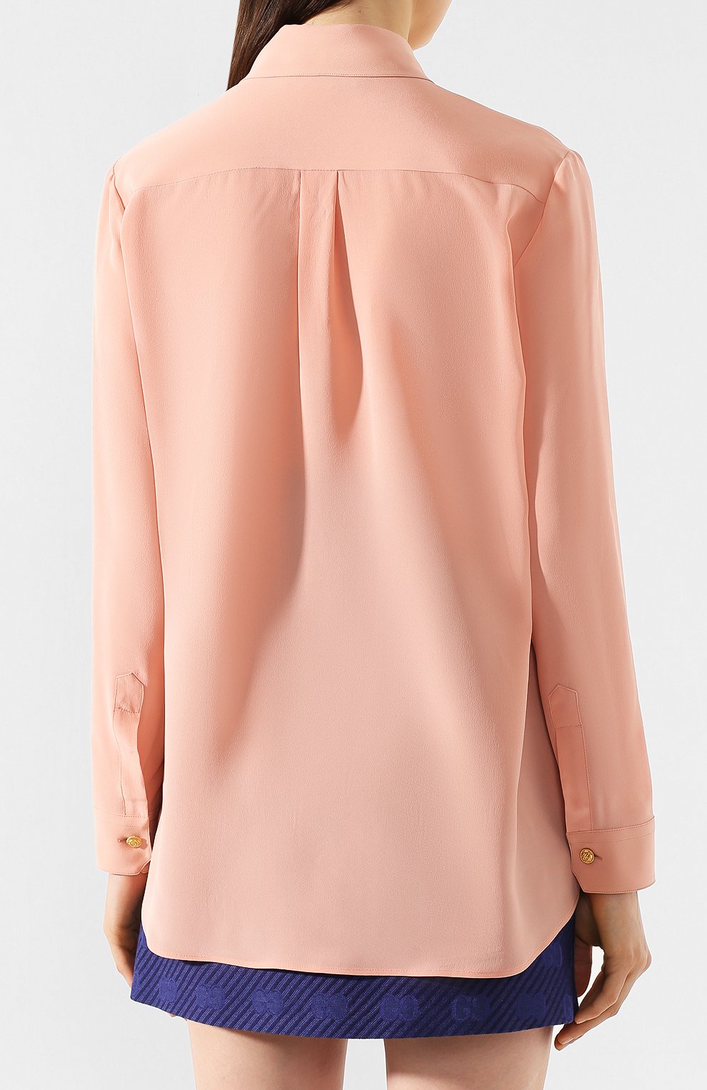 Шелковая блузка GUCCI розового цвета по цене 95000 руб., арт. 595791/ZAA0G, фото 4 Шелковая блузка GUCCI, арт. 595791/ZAA0G, фото 4