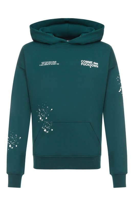Хлопковое худи Comme des Fuckdown CFABM01747 Синий CFABM01747