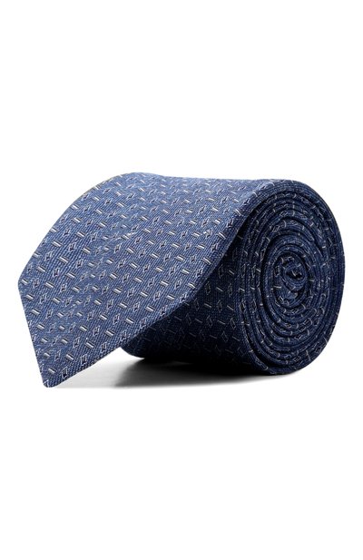 Мужской галстук из шелка и льна ZILLI, арт. CRAV02M0617VMDG00