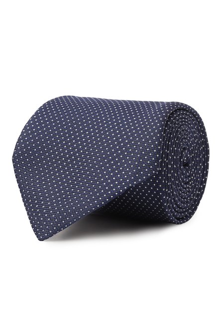 Мужской шелковый галстук CORNELIANI темно-синего цвета, арт. 25U302-2520303 | Фото 1 (Нос: Не проставлено; Материал: Шелк, Текстиль; Материал сплава: Проставлено)
