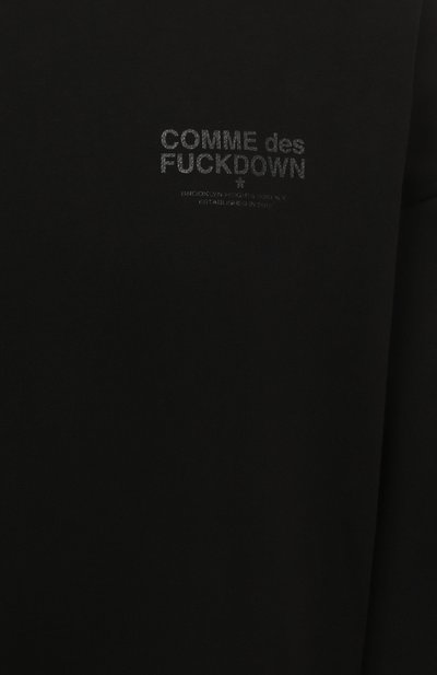 Хлопковый свитшот COMME DES FUCKDOWN черного цвета по цене 11100 руб., арт. CFABM01326, фото 5 Хлопковый свитшот COMME DES FUCKDOWN, арт. CFABM01326, фото 5