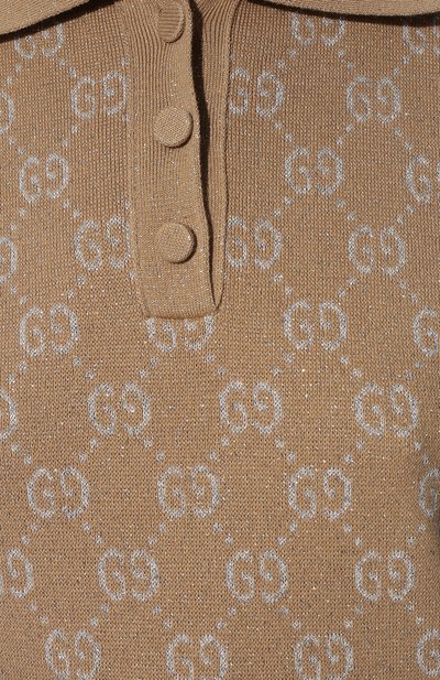 Хлопковое платье GUCCI бежевого цвета по цене 187200 руб., арт. 678437/XKB54, фото 5 Хлопковое платье GUCCI, арт. 678437/XKB54, фото 5