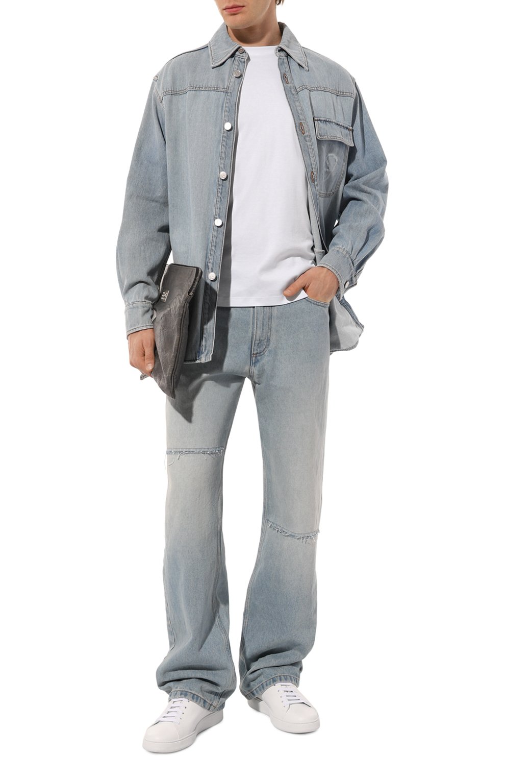 Джинсы MM6 голубого цвета по цене 56750 руб., арт. SH2LA0011/S30589, фото 2 Джинсы MM6, арт. SH2LA0011/S30589, фото 2