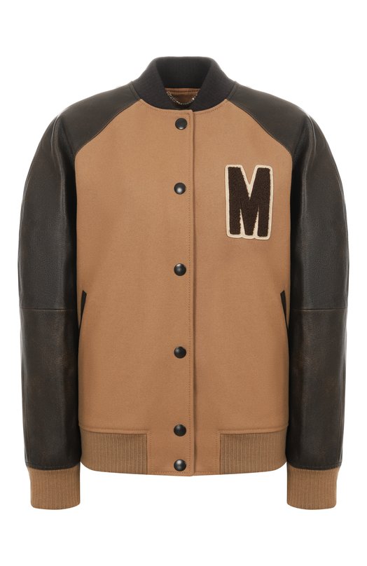 Бомбер из шерсти и кашемира Moschino A0611/5413 Коричневый A0611/5413
