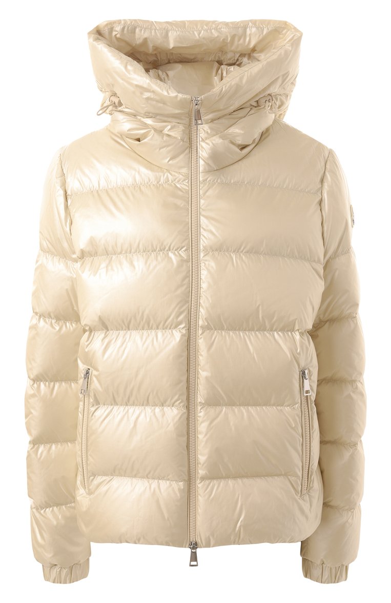 Женский пуховик biron MONCLER кремового цвета, арт. 1A000-91-597WN | Фото 1 (Длина (верхняя одежда): Короткие; Материал подклада: Синтетический материал; Рукава: Длинные; Кросс-КТ: Пуховик; Стили: Кэжуэл; Материал внешний: Синтетический материал)