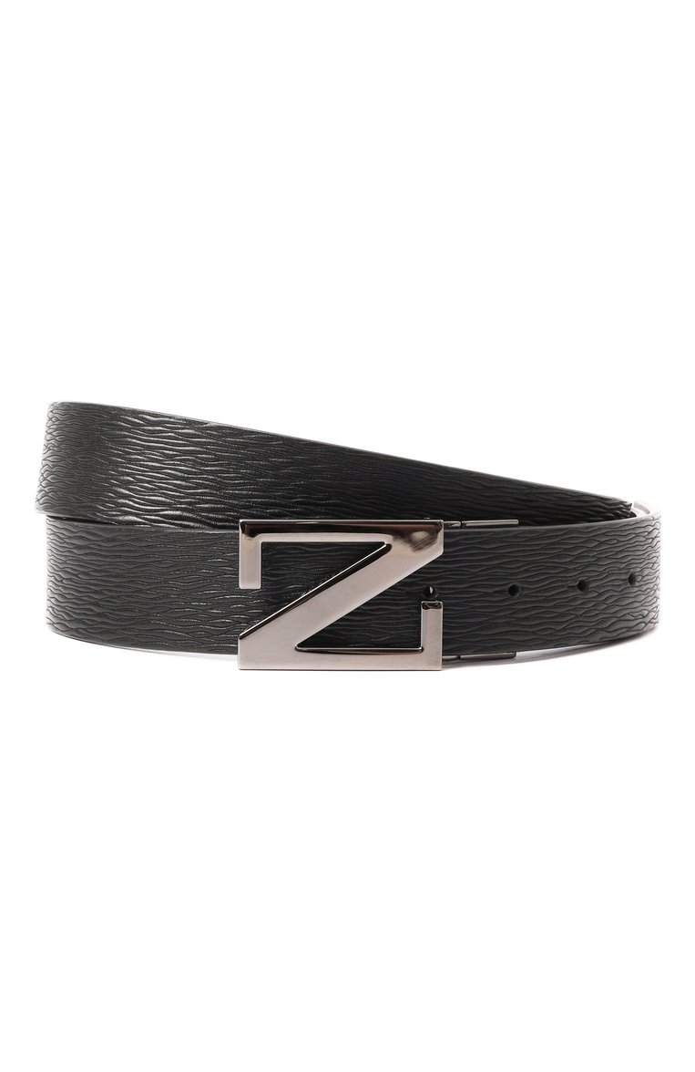 Мужской двусторонний ремень ZEGNA черного цвета, арт. B091AZ/LH0PI | Фото 1 (Нос: Не проставлено; Материал: Натуральная кожа; Случай: Повседневный)