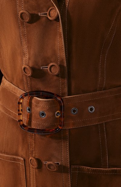 Замшевое пальто FENDI коричневого цвета по цене 530000 руб., арт. FPS807 AC2W, фото 5 Замшевое пальто FENDI, арт. FPS807 AC2W, фото 5