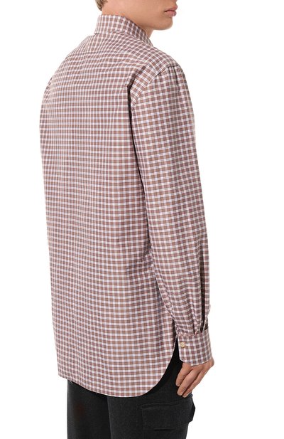 Хлопковая рубашка KITON коричневого цвета по цене 58950 руб., арт. UCIH0863710, фото 4 Хлопковая рубашка KITON, арт. UCIH0863710, фото 4