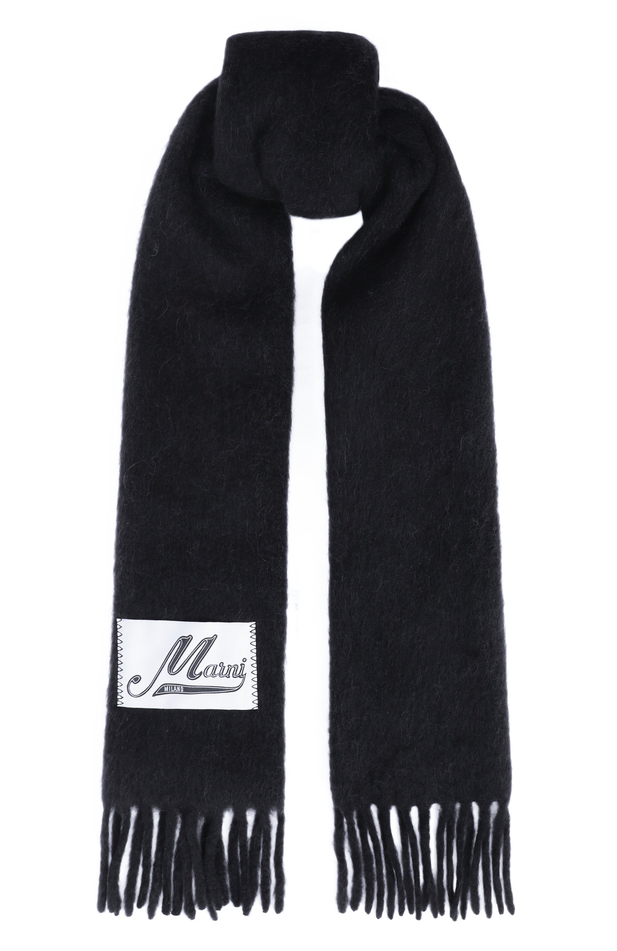 Шерстяной шарф MARNI черного цвета по цене 42450 руб., арт. SCMC0059Y0/UTW918, фото 1 Шерстяной шарф MARNI, арт. SCMC0059Y0/UTW918, фото 1