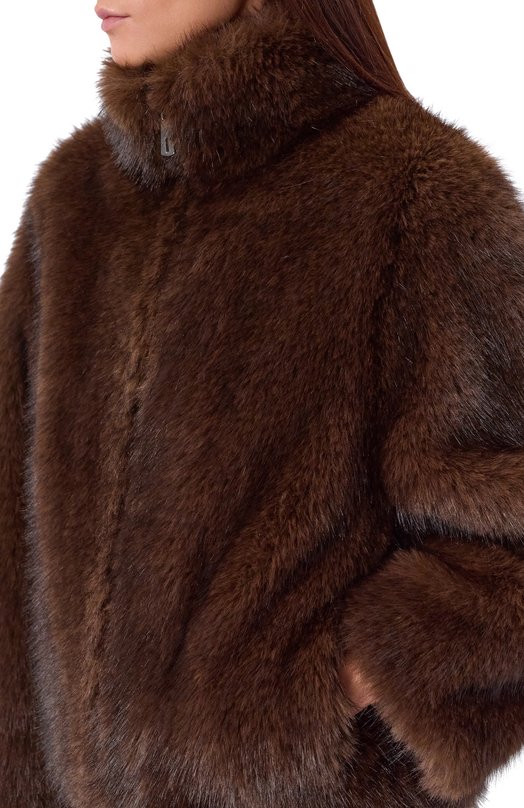 Шуба из экомеха Flashin FF26FB Коричневый  FF26FB Фото 5