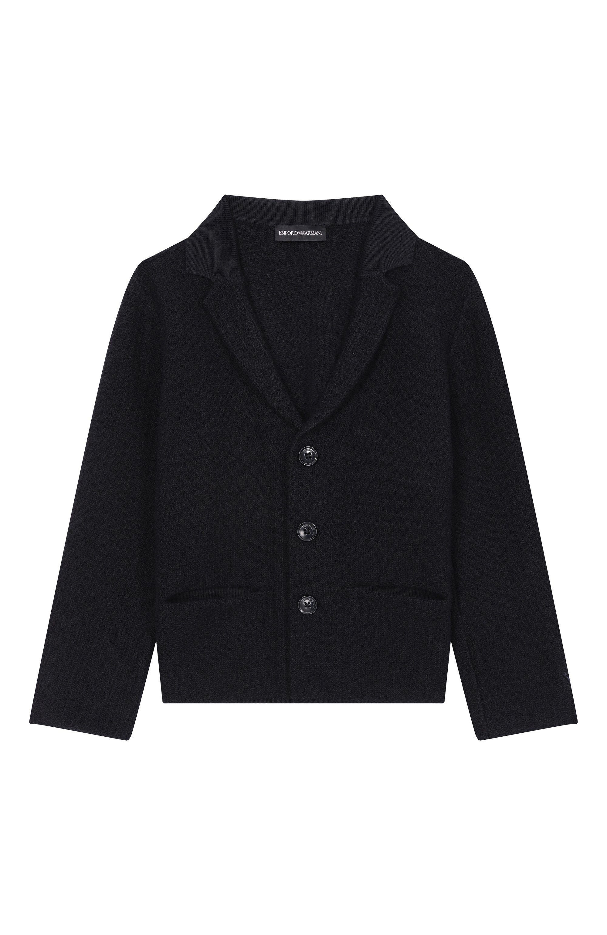 Хлопковый кардиган EMPORIO ARMANI темно-синего цвета по цене 28150 руб., арт. EB001215/AF23408, фото 1 Хлопковый кардиган EMPORIO ARMANI, арт. EB001215/AF23408, фото 1