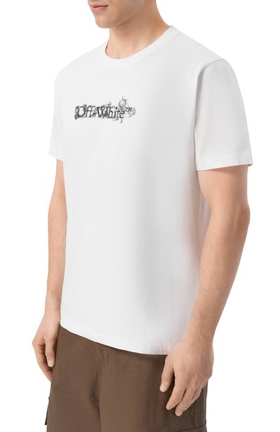 Хлопковая футболка OFF-WHITE, арт. 0MAA027S26JER007, фото 3