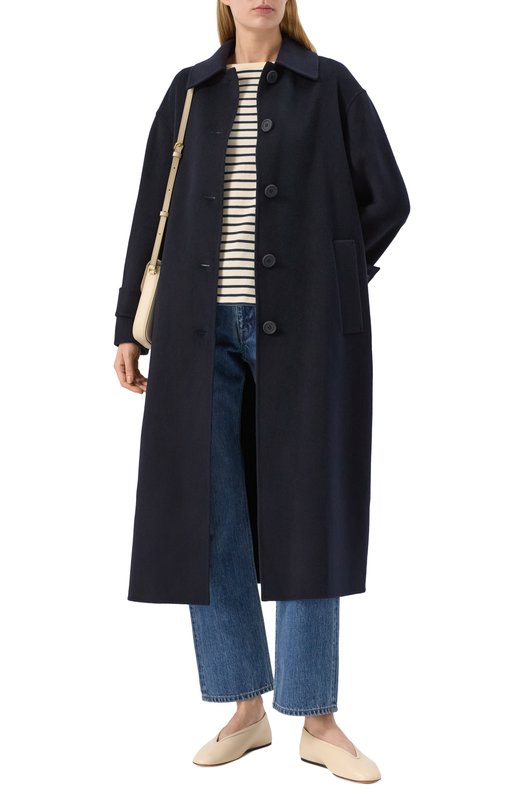 Пальто из шерсти и кашемира Max Mara Studio 0ZI0S0 Синий  0ZI0S0 Фото 2