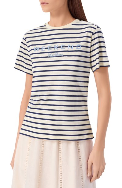 Хлопковая футболка WEEKEND MAX MARA, арт. WKDB0RA, фото 3