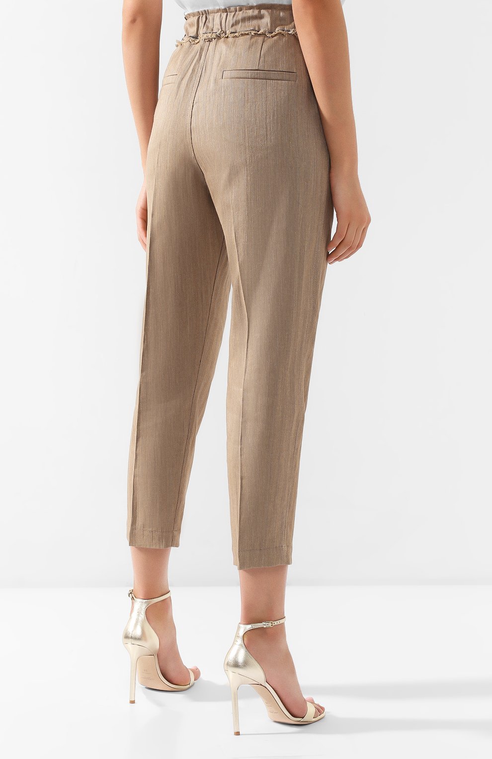 Брюки из хлопка и льна BRUNELLO CUCINELLI бежевого цвета по цене 115000 руб., арт. MF578P6905, фото 4 Брюки из хлопка и льна BRUNELLO CUCINELLI, арт. MF578P6905, фото 4