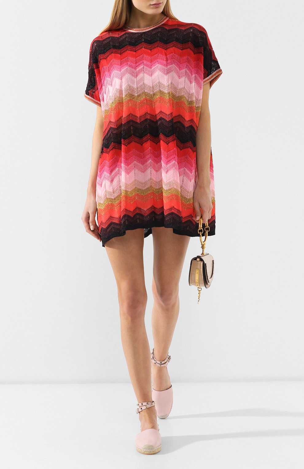 Платье свободного кроя M MISSONI красного цвета по цене 34350 руб., арт. 2DN00004/2K0029, фото 2 Платье свободного кроя M MISSONI, арт. 2DN00004/2K0029, фото 2