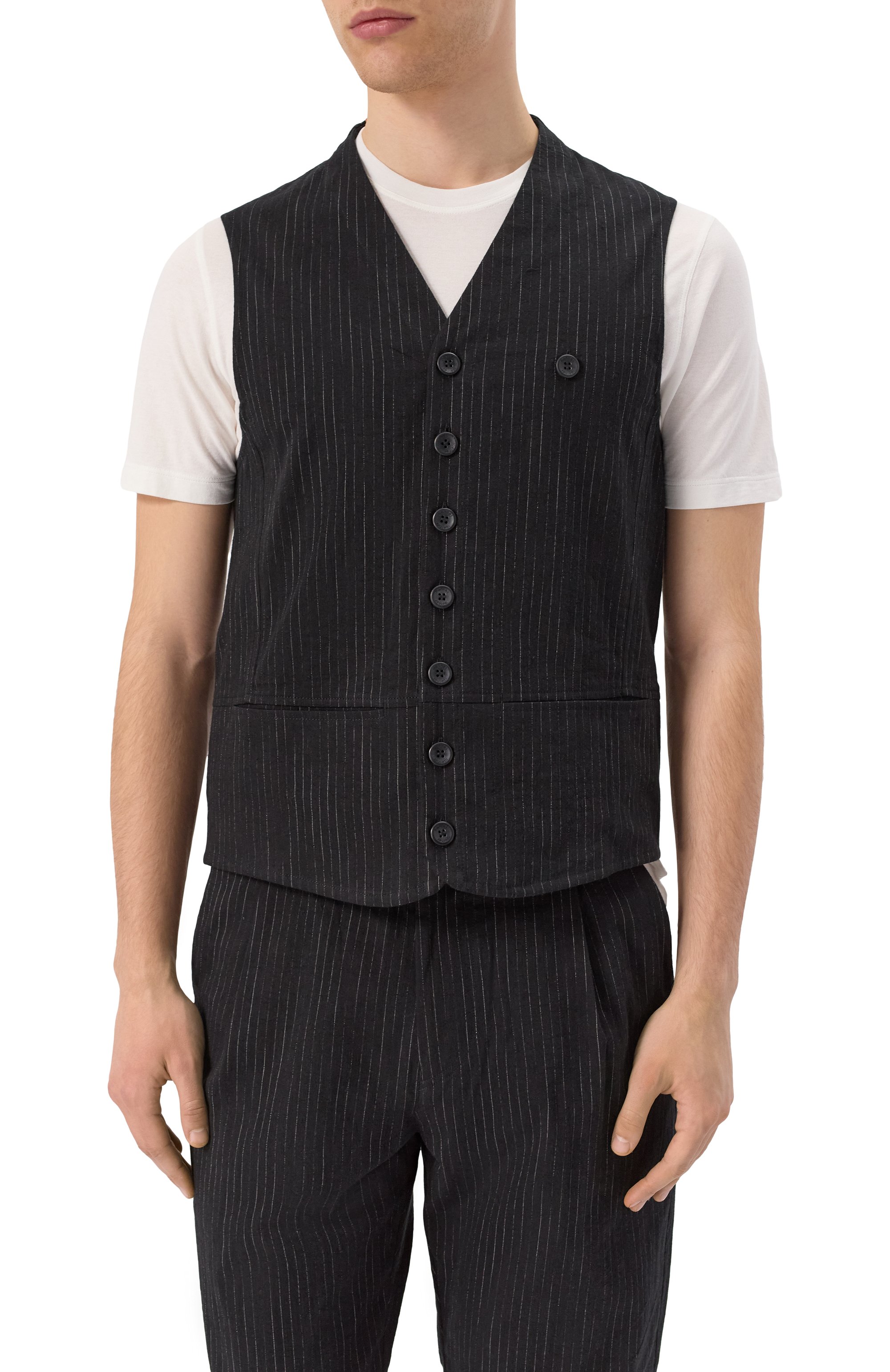 Жилет из хлопка и льна HANNES ROETHER, арт. WE26SPER.5111/, фото 3