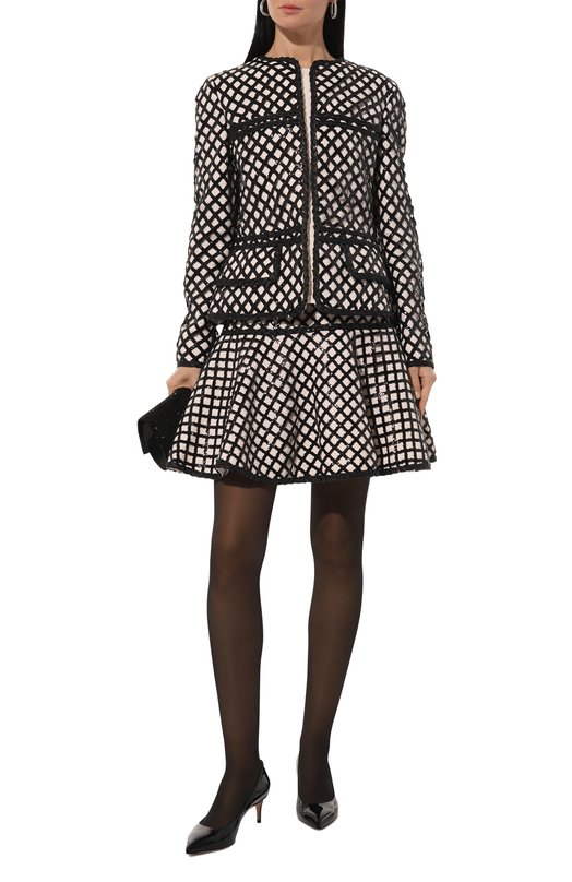 Юбка с отделкой пайетками Giambattista Valli 24FWPVCA2048-35EFI Чёрно-белый  24FWPVCA2048-35EFI Фото 2