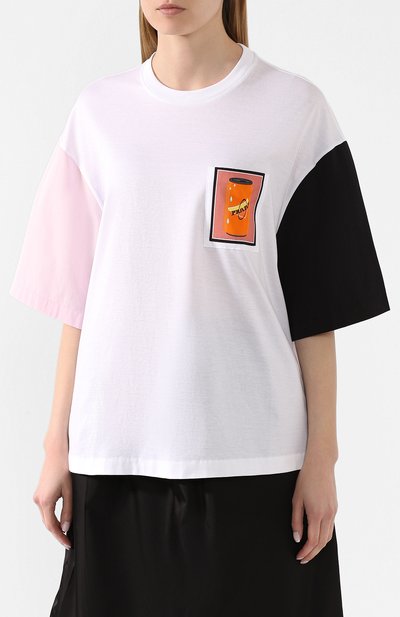 Хлопковая футболка PRADA, арт. 3510A-1WJ6-F0Z70, фото 3