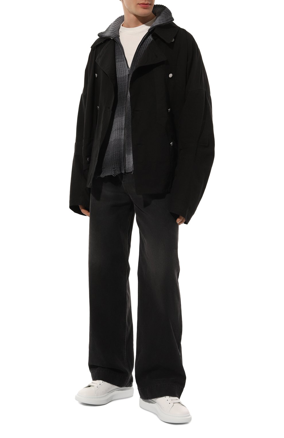 Кожаные кеды oversized ALEXANDER MCQUEEN, арт. 727394/WHXMT, фото 2