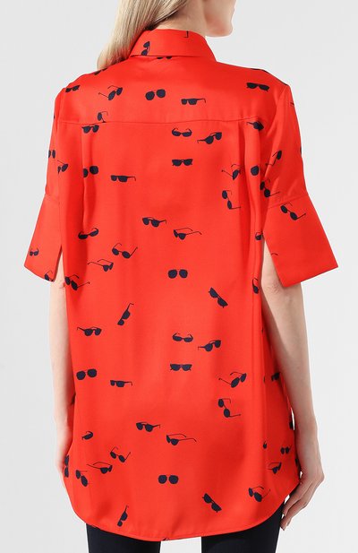 Рубашка с принтом VICTORIA, VICTORIA BECKHAM красного цвета по цене 35100 руб., арт. SHVV 142A PSS19 PRINTED P0LY TWILL, фото 4 Рубашка с принтом VICTORIA, VICTORIA BECKHAM, арт. SHVV 142A PSS19 PRINTED P0LY TWILL, фото 4