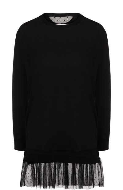 Женский пуловер из смеси кашемира и шелка с оборкой REDVALENTINO, арт. PR3KC04K/1W7