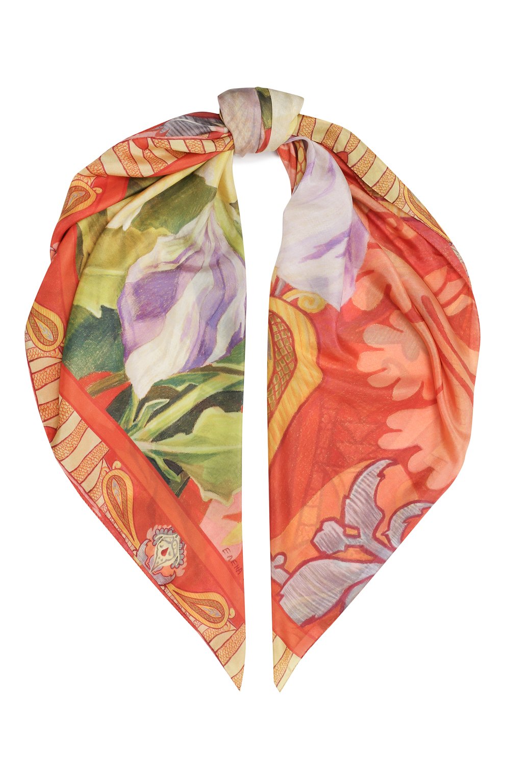 Шелковый платок анютины глазки GOURJI, арт. T23VT7R, фото 1