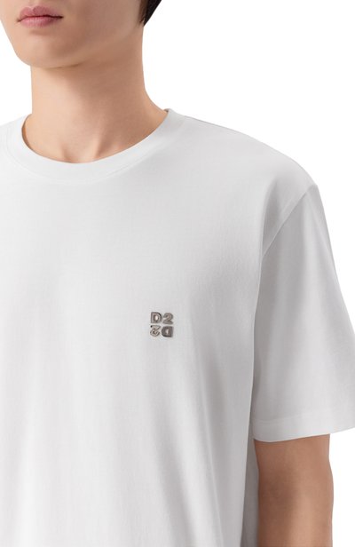 Хлопковая футболка DSQUARED2 белого цвета по цене 35100 руб., арт. S74GD1594/D20136, фото 5 Хлопковая футболка DSQUARED2, арт. S74GD1594/D20136, фото 5