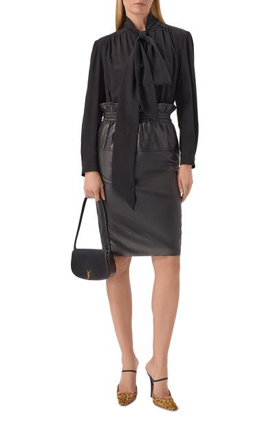 Женская кожаная юбка SAINT LAURENT, арт. 859163/YCUA2