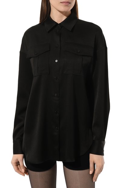 Атласная рубашка CHAPURIN черного цвета по цене 35000 руб., арт. BL/19907/28091-м/FW23-24, фото 3 Атласная рубашка CHAPURIN, арт. BL/19907/28091-м/FW23-24, фото 3