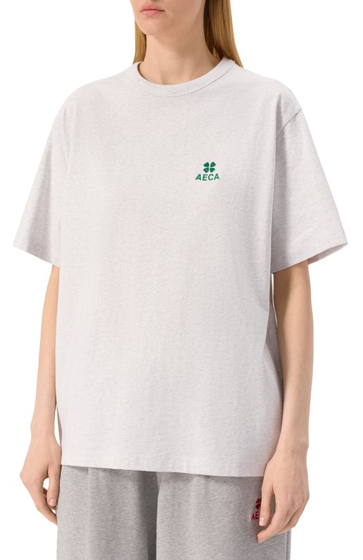 Хлопковая футболка AECA WHITE AWCMSSBDTTSST010C0.LIGHT GREY (M) Серый  AWCMSSBDTTSST010C0.LIGHT GREY (M) Фото 3