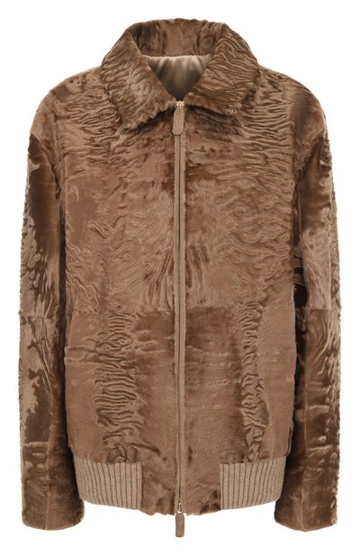 Женская шуба из свакары MVST, арт. M020/SWAKARA NUT