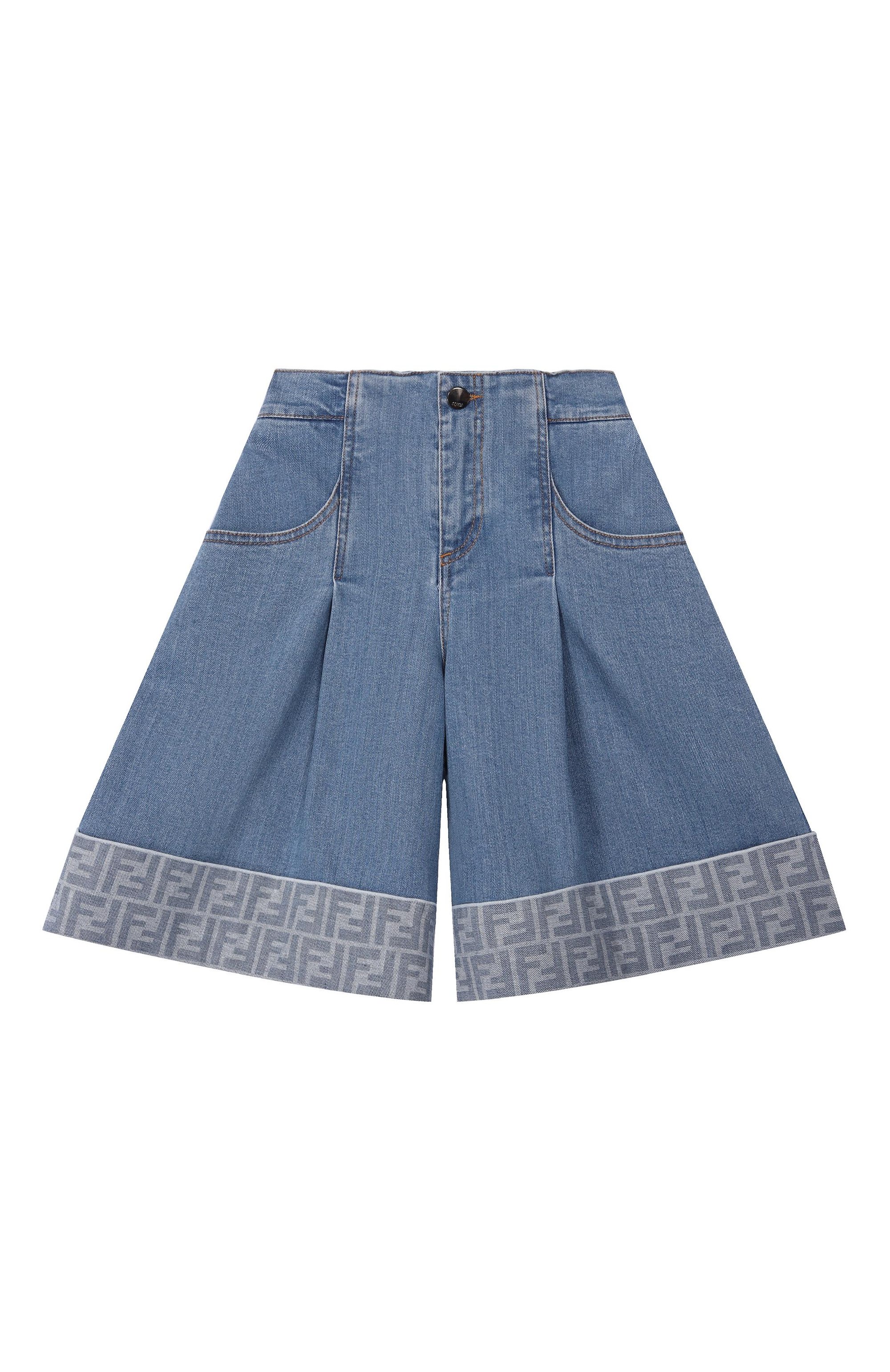 Джинсовые шорты FENDI голубого цвета по цене 59950 руб., арт. JFF389/AVVU/3A-6A, фото 1 Джинсовые шорты FENDI, арт. JFF389/AVVU/3A-6A, фото 1