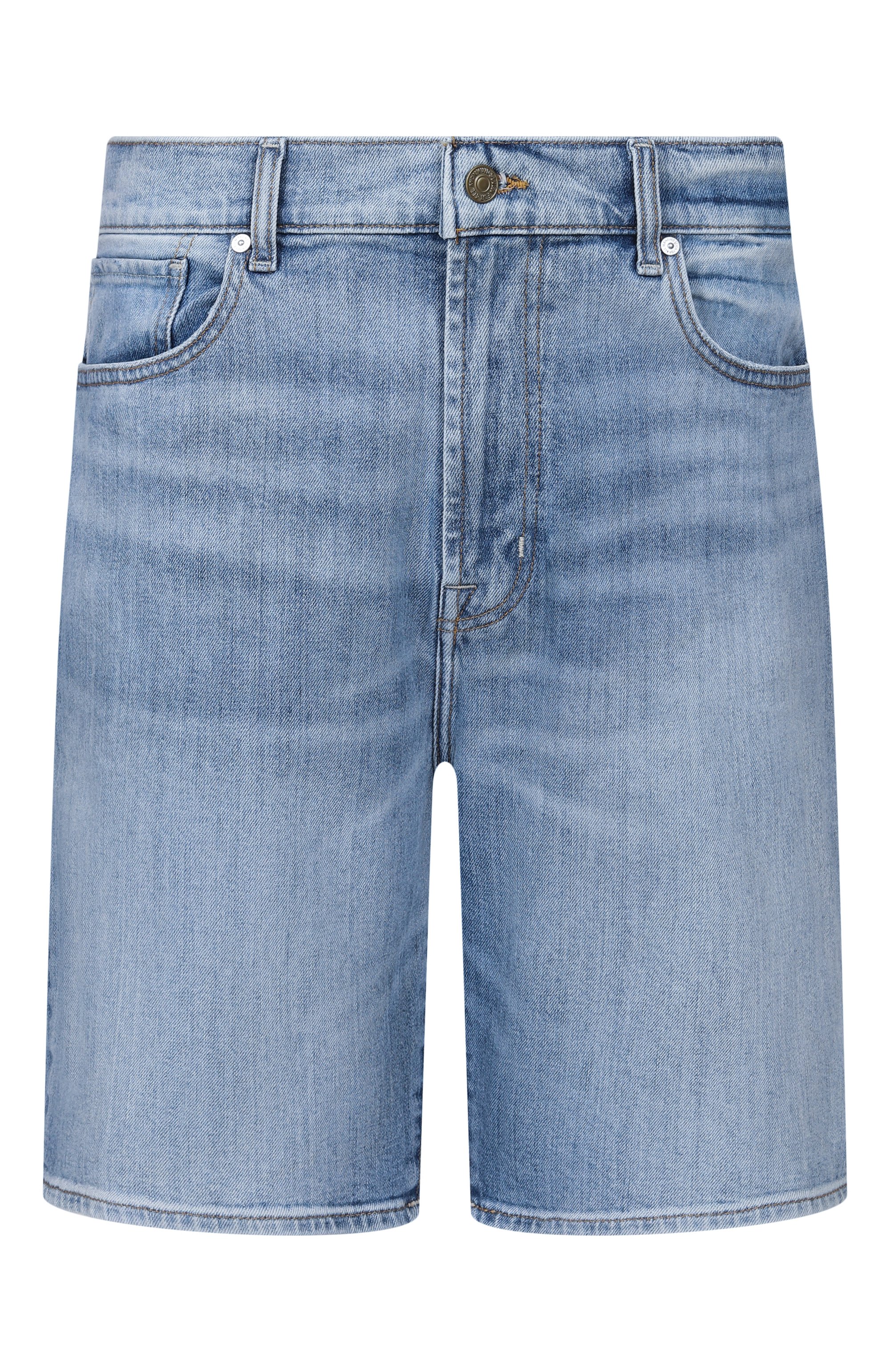 Джинсовые шорты 7 FOR ALL MANKIND голубого цвета по цене 21300 руб., арт. 7TH50A56-1XL, фото 1 Джинсовые шорты 7 FOR ALL MANKIND, арт. 7TH50A56-1XL, фото 1