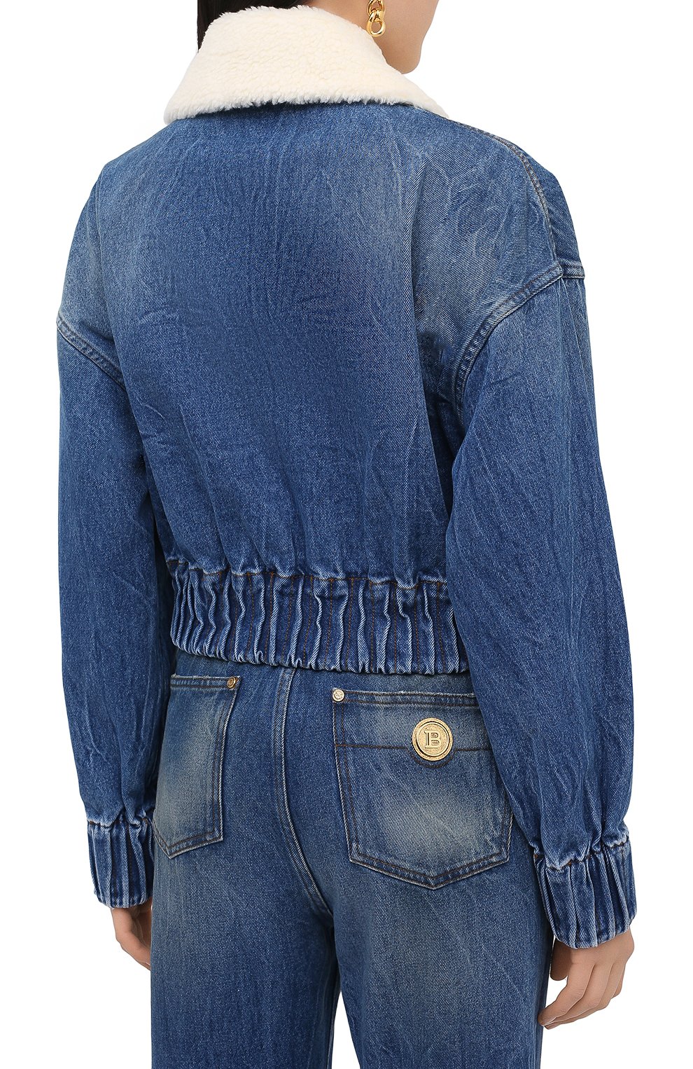 Джинсовая куртка BALMAIN синего цвета по цене 190500 руб., арт. UF18641/D059, фото 5 Джинсовая куртка BALMAIN, арт. UF18641/D059, фото 5