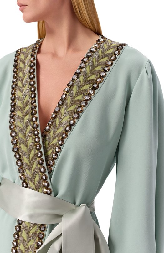 Шелковая блузка Valentino 8B3AB830/1MM Зелёный  8B3AB830/1MM Фото 5